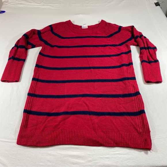 LuLaRoe Sweaters - LulaRoe sweater Dress in Pink blue trim Long Sleeve  Crew Neck Sweater D…